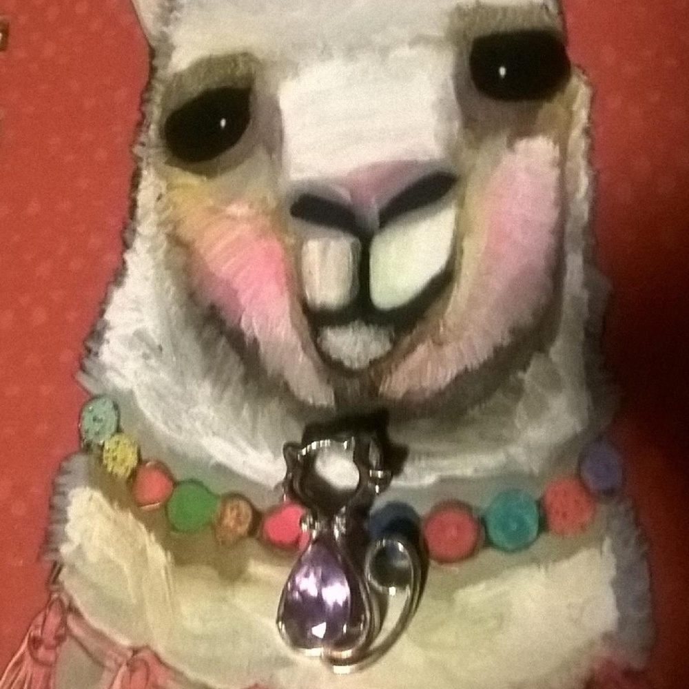 purple kitty necklace